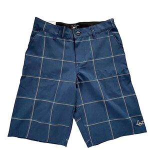 Lost Navy Plaid Boy's Shorts Size 12 NWT